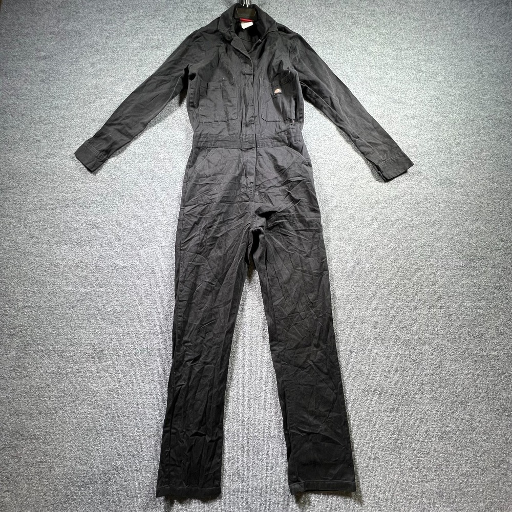 Dickies Jumpsuit Coverall Women XS Black 100% Cotton Utility Industrial Workwear